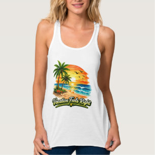 Camiseta Regata Fluída Vacation Feels Right EUA