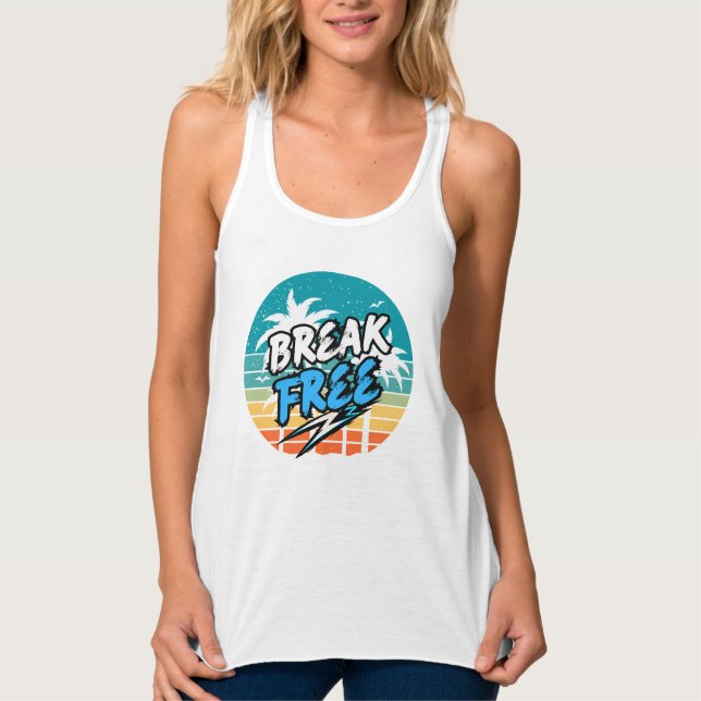 Camiseta Regata Retro 'Break Free' (Frente)