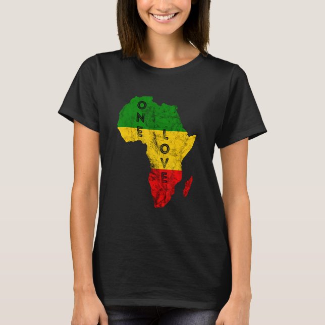 Camiseta Reggae Africa Map Rasta Regae Music Rastafari Afri (Frente)