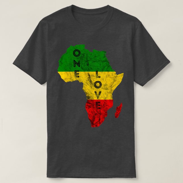 Camiseta Reggae Africa Map Rasta Regae Music Rastafari Afri (Frente do Design)