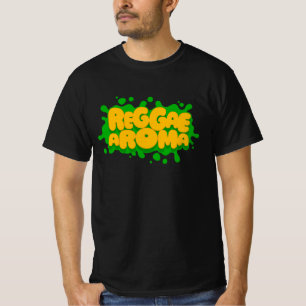 Camiseta Reggae Aroma Splash Typografia Reggae T-Shirt