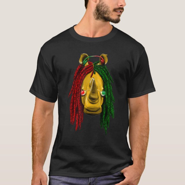 Camiseta Reggae  Cool Rhino  Dreadlocks  Dreadlocks  Rasta  (Frente)