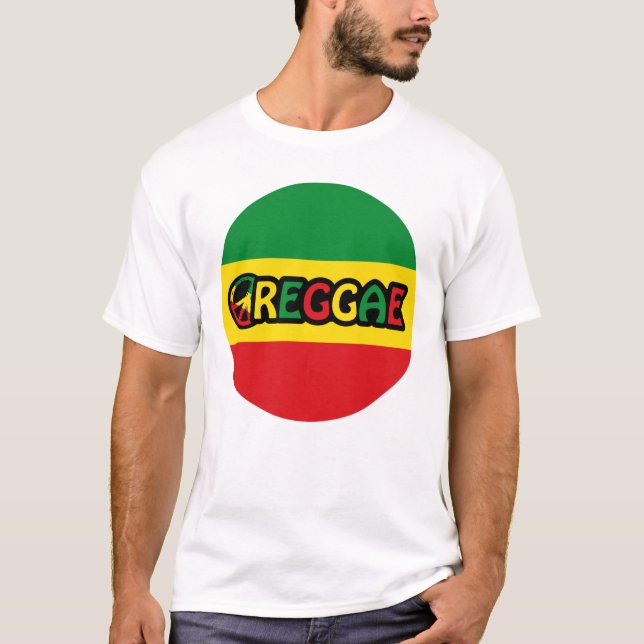 Camiseta Reggae design com cores de sinalizador reggae (Frente)