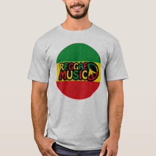 Camiseta Reggae design de Música com estilo e cor rastafari