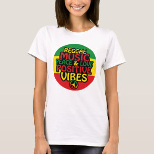 Camiseta Reggae design with positive quotes and reggae flag