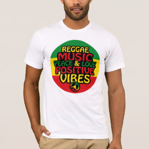 Camiseta Reggae design with positive quotes and reggae flag