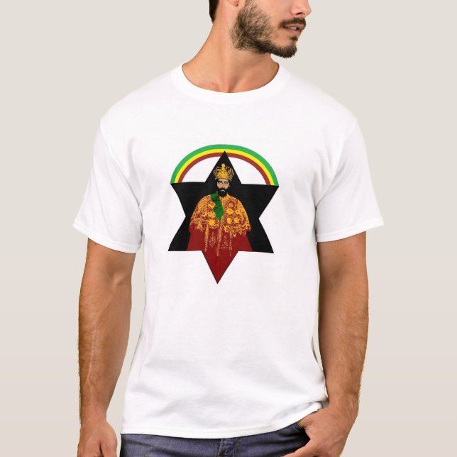 Camiseta Reggae Etiópia Jamaica de Haile Selassie Rasta (Frente)
