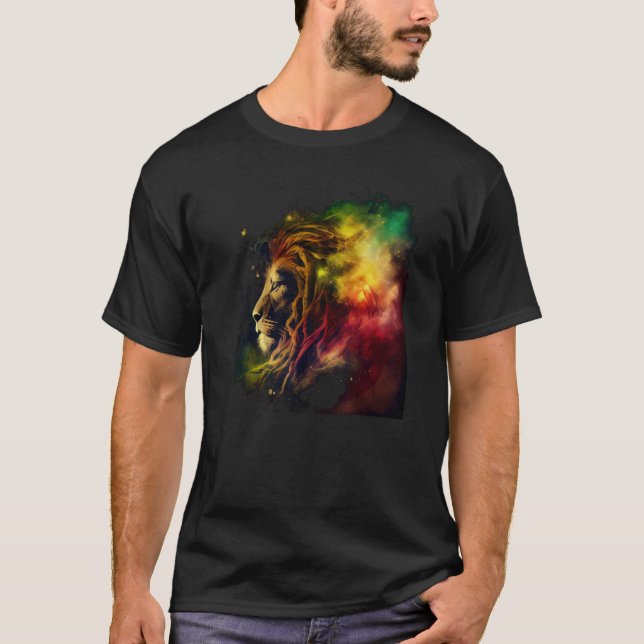 Camiseta Reggae Lion Rastafari Music Freedom Zion Jamaica (Frente)