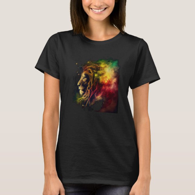 Camiseta Reggae Lion Rastafari Music Freedom Zion Jamaica (Frente)