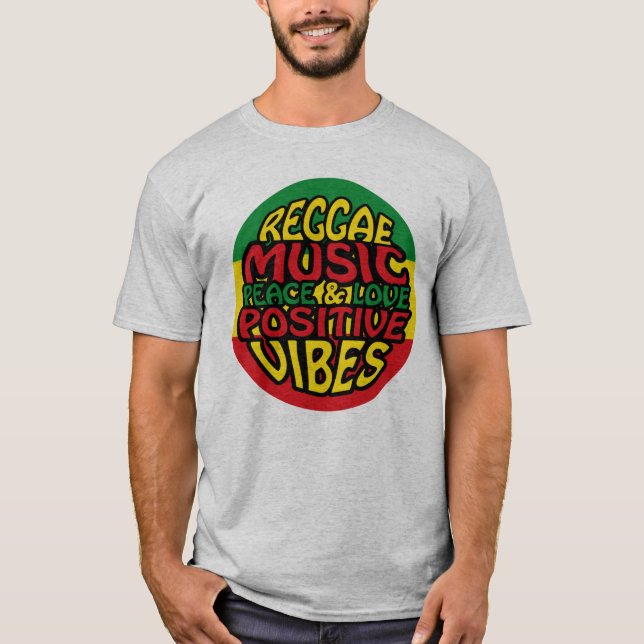 Camiseta Reggae Music com afirmações positivas (Frente)