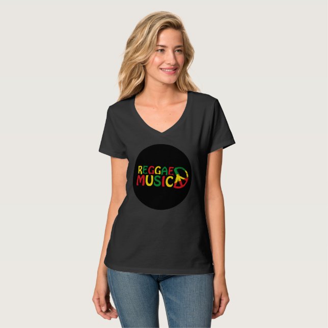 Camiseta Reggae Music design, reggae art (Frente Completa)