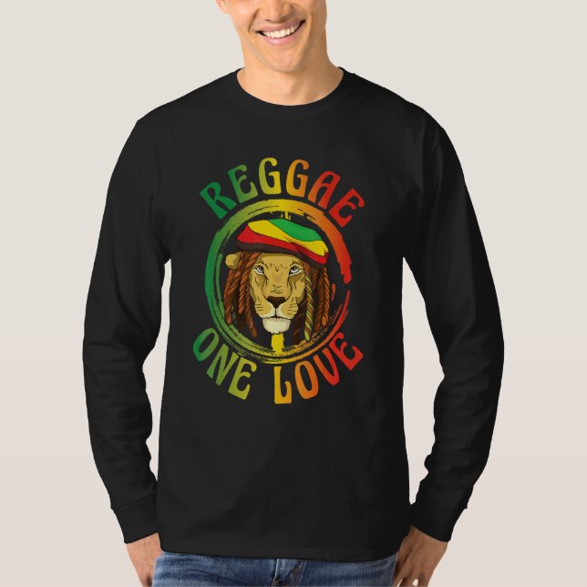 Camiseta Reggae Music Lion Caribe Jamaica Women Men (Frente)