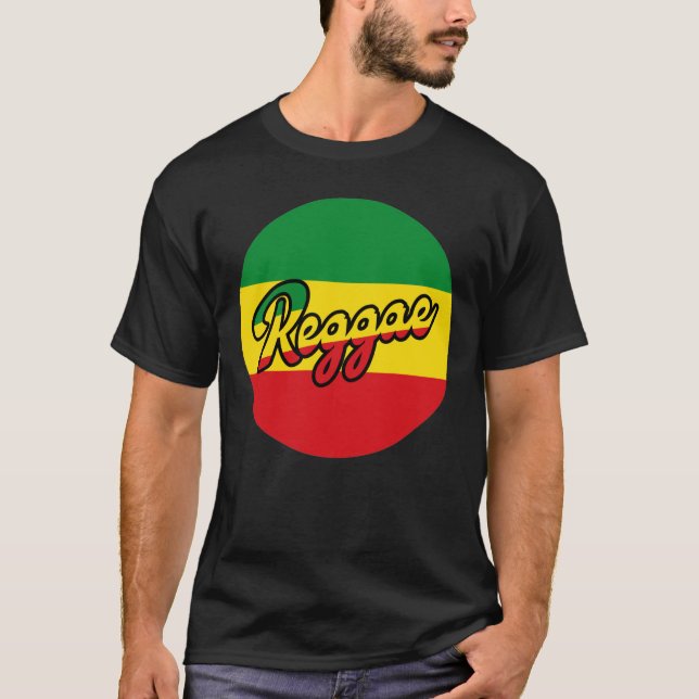 Camiseta Reggae Music with reggae flag colors (Frente)
