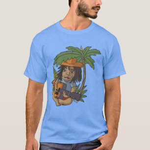 Camiseta Reggae Presente de Cantor Rasta e Guitarr