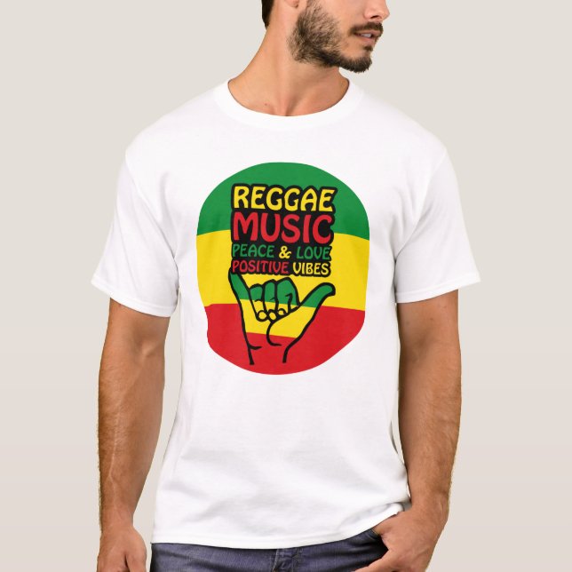 Camiseta Reggae Shaka Hand com citações positivas (Frente)