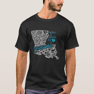 Camiseta Região da Louisiana LA Mandala Mapa EUA América EU