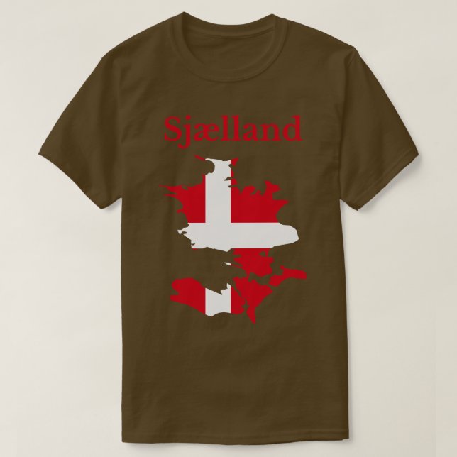 Camiseta Região da Zelândia Dinamarca (Frente do Design)