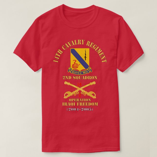 Camiseta Regimento de Cavalaria 14 com Esquadrão segundo Ca (Frente do Design)