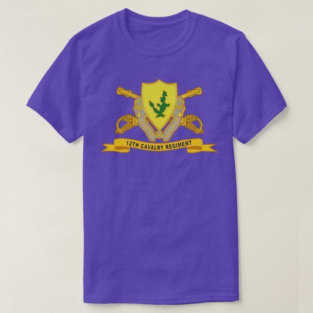Camiseta Regimento de Cavalaria de 12 com Br Ribbon (Frente do Design)