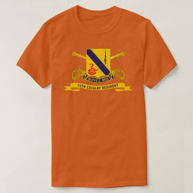 Camiseta Regimento de Cavalaria de 14 com Br Ribbon (Frente do Design)