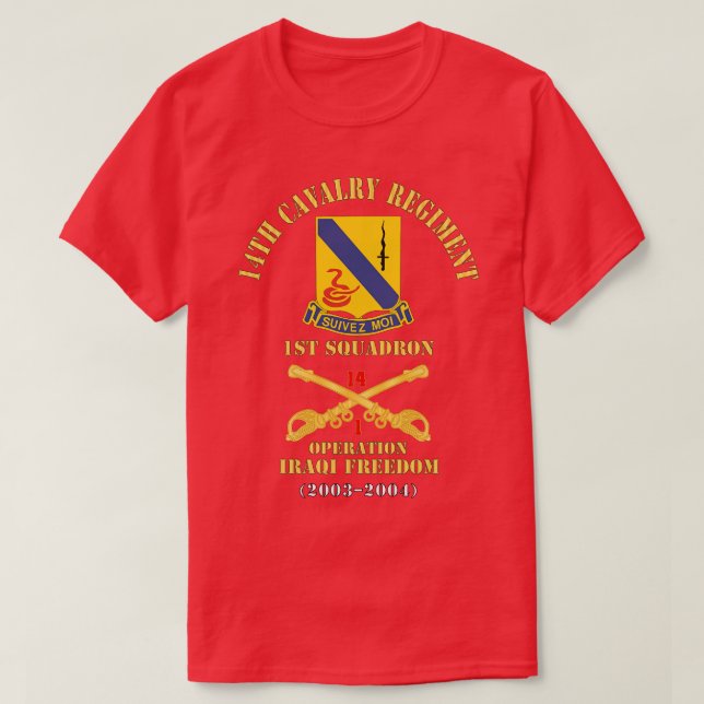 Camiseta Regimento de Cavalaria de 14 com o esquadrão de ru (Frente do Design)