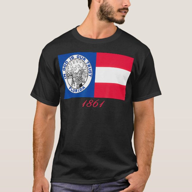 CAMISETA REGIMENTO DE GUERRA CIVIL DA FLÓRIDA EM 1861 EM DE (Frente)