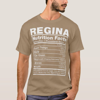 Camiseta Regina Nutrition FactsRegina Name Birthday