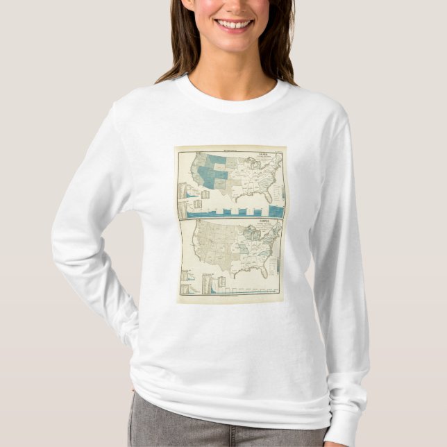 Camiseta Regiões de prata e de cobre da mineração (Frente)