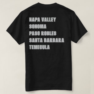 Camiseta Regiões Vitícolas Da Califórnia Napa Frente E Tras