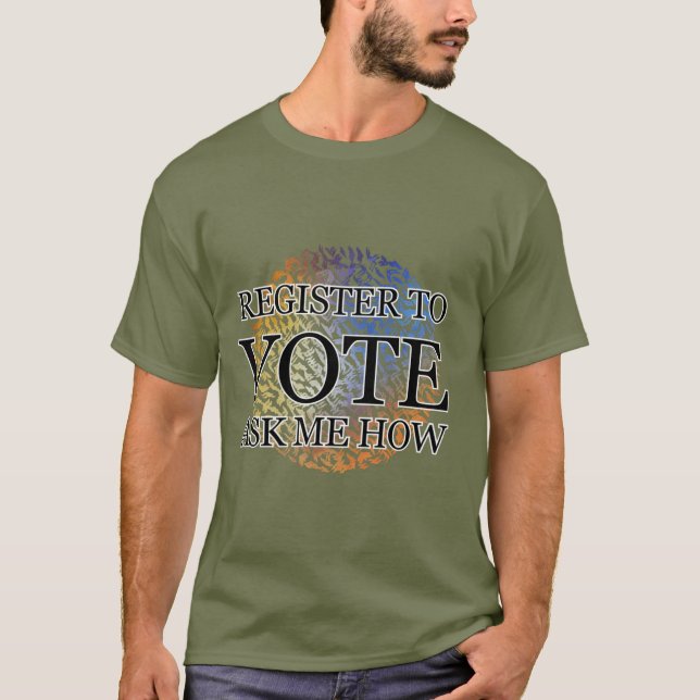 CAMISETA REGISTRAR PARA VOTAR PERGUNTE-ME COMO (Frente)
