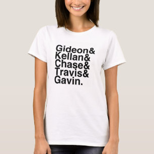 Camiseta Registre o noivo Gideon, Kellan, perseguição,