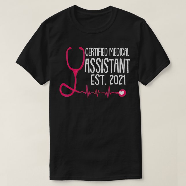 Camiseta Registro CMA do Assistente Médico Certificado Est  (Frente do Design)