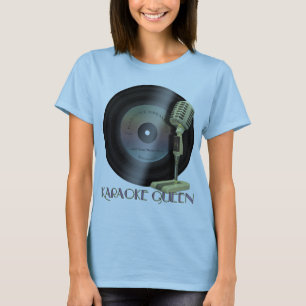 Camiseta Registro de vinil engraçado da rainha do karaoke