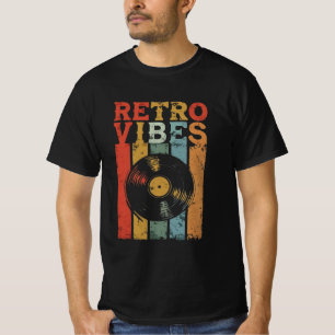 Camiseta Registro de vinilo "Retro Vibes" Estilo em relevo 
