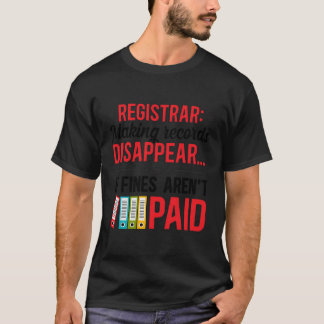 Camiseta Registros de Escolas Funny do Registrador de Escol