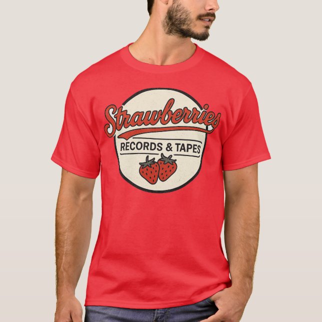 Camiseta Registros de Morangos e fitas Retro (Frente)