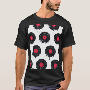 Camiseta Registros de vinil derretidos, padrão artístico.