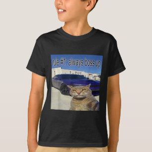Camiseta Regra 1 Sempre Chefia Engraçado Gato Específico Da