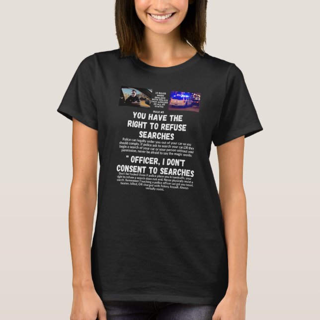 Camiseta Regra 3 Ao Lidar Com A Polícia (Frente)