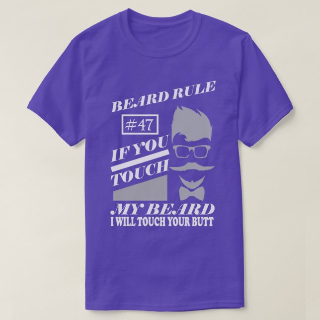Camiseta Regra 47 Se Você Tocar Na Minha Barba (Frente do Design)
