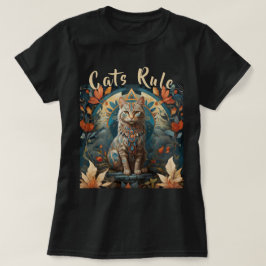 Camiseta Regra de Gatos Multicolores Nativos Americanos
