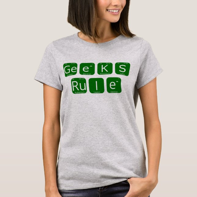 Camiseta Regra de geeks Slogan de Mesa Periódico (Frente)