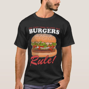 Camiseta Regra de Hambúrgueres Comida Rápida garota