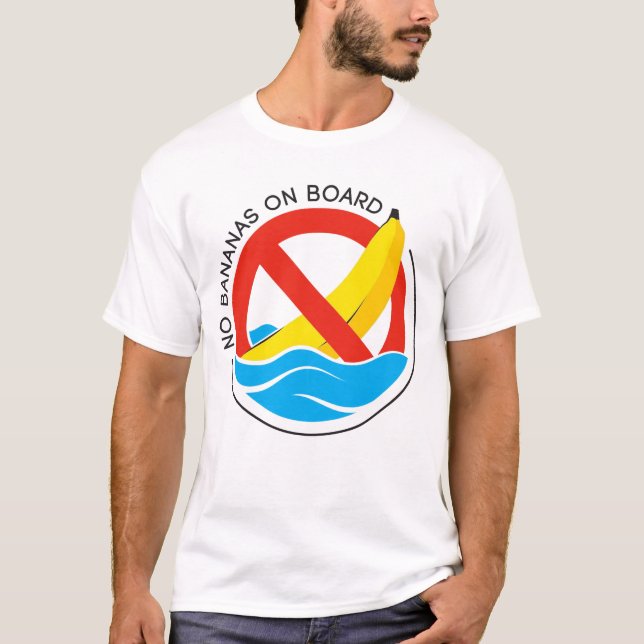 Camiseta Regra De Pesca N.O De Bananas No Conselho (Frente)