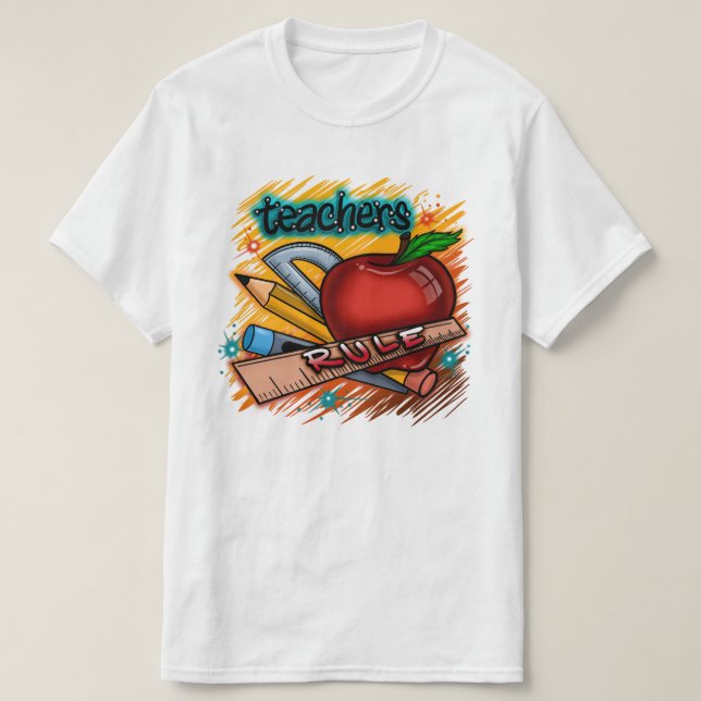 Camiseta Regra de Professores do Back 2 na Escola (Frente do Design)
