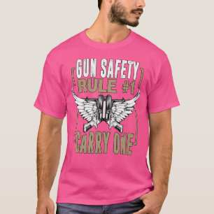 Camiseta Regra de Segurança das Armas 1 Carregar 1 Arma de 