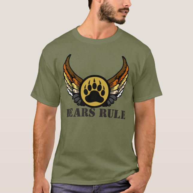 Camiseta Regra de Ursos Orgulho de Urso Sinalizador Asas Ur (Frente)