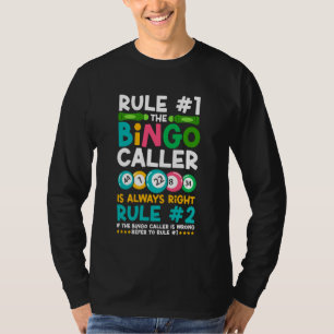 Camiseta Regra do Jogador de Bingo #1 O Chamador de Bingo e