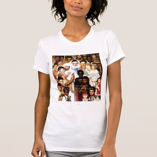 Camiseta Regra do ouro (Do to other) por Norman Rockwell (Frente)