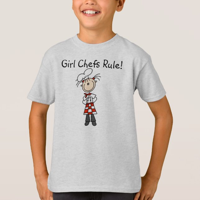 Camiseta Regra dos cozinheiros chefe da menina (Frente)